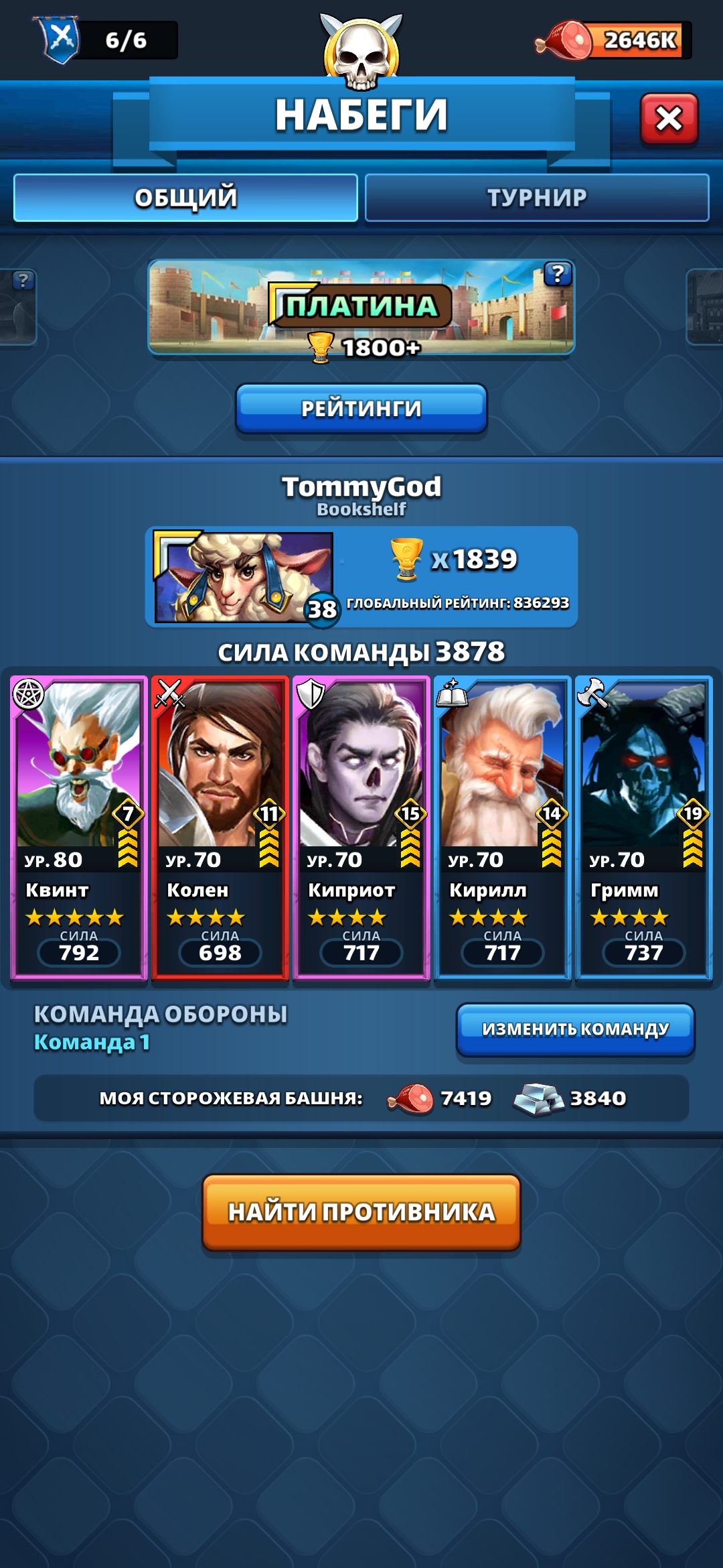 Оценка аккаунта