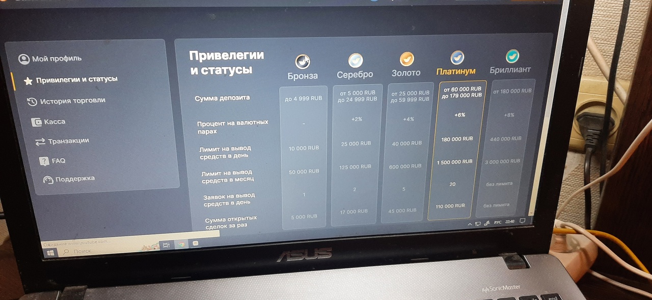 Продаю аккаунт брокера BinTradeClub,возможен торг