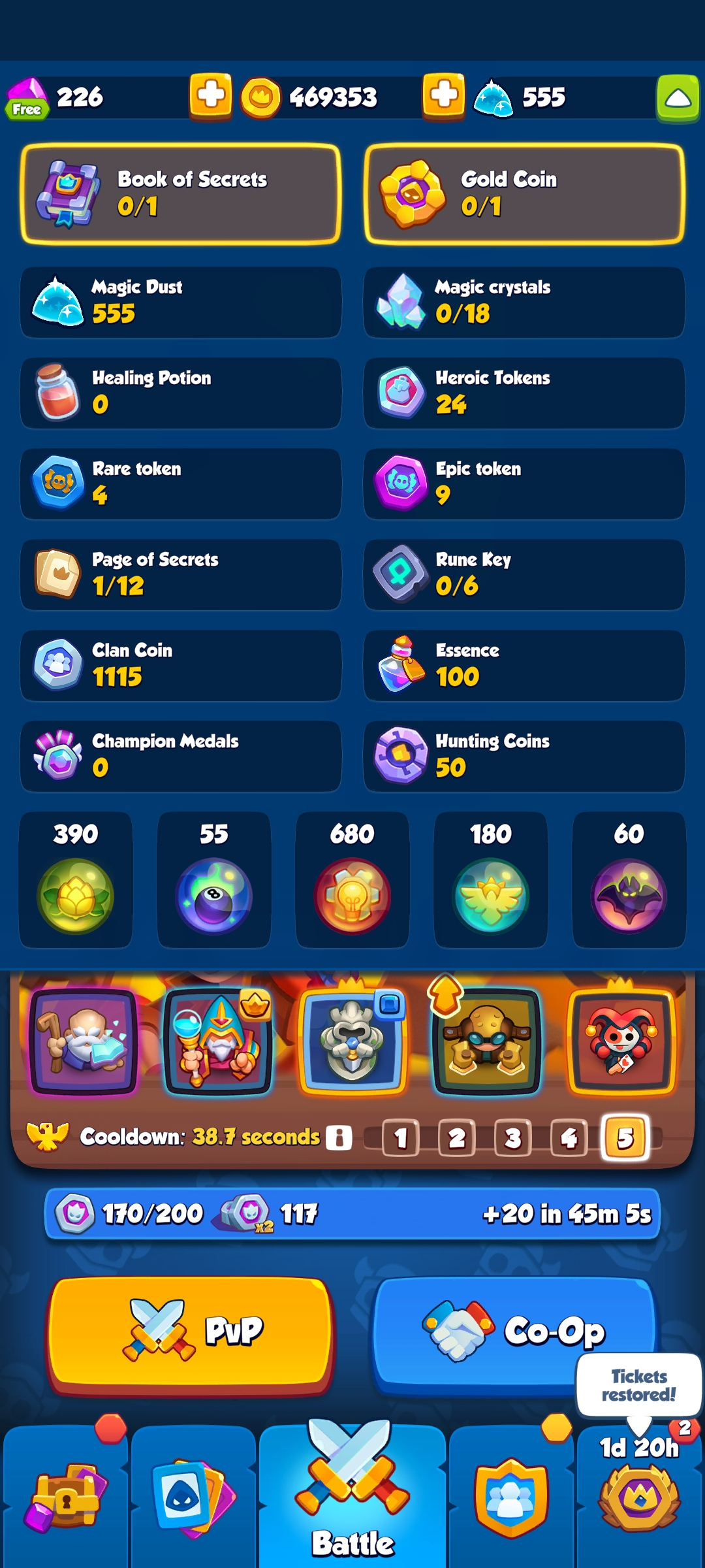 3445% crit rush royale account