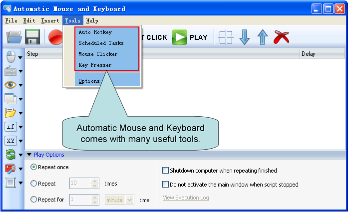 Автоматический кликер и клавиатура с записью действий.
